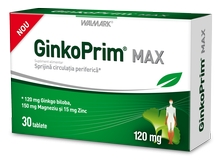GinkoPrim Max 120 mg Ginkgo biloba sprijina circulatia periferica