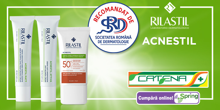 Gama Rilastil Acnestil, recomandată de Societatea Română de Dermatologie